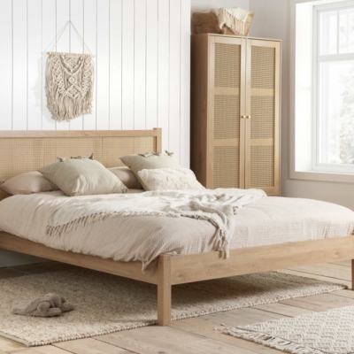 monaco rattan bed oak