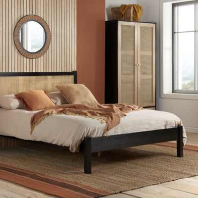 monaco rattan bed black 