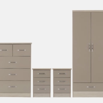 Nevada 2 door 1 drawer wardrobe bedroom set