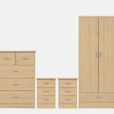 Nevada 2 door 1 drawer wardrobe bedroom set