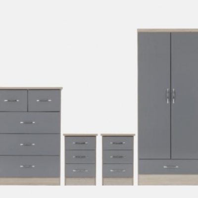 Nevada 2 door 1 drawer wardrobe bedroom set