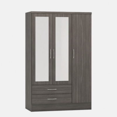 Nevada 3 door 2 drawer mirrored wardrobe 