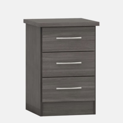 Nevada 3 drawer bedside 