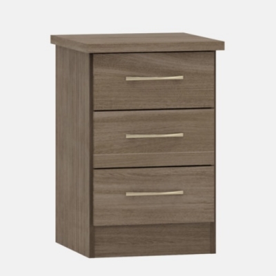 Nevada 3 drawer bedside 