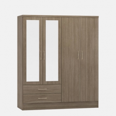 Nevada 4 door 2 drawer mirrored wardrobe 