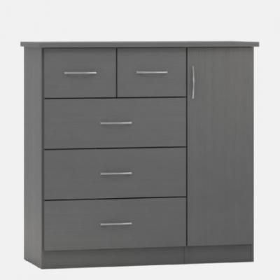 Nevada 5 drawer low wardrobe 