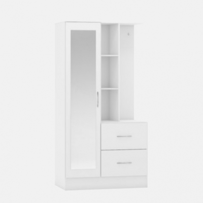 Nevada mirrored open shelf wardrobe 