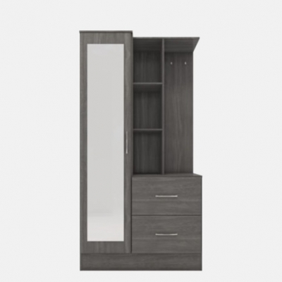 Nevada mirrored open shelf wardrobe 