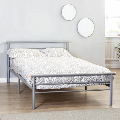 Orlando metal bed silver 