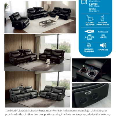 Prado 3+2 leather/fabric 