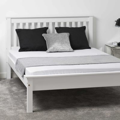 shark wooden low footed bed white 