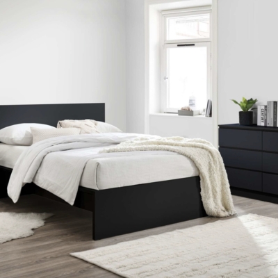Theo black wooden bed 
