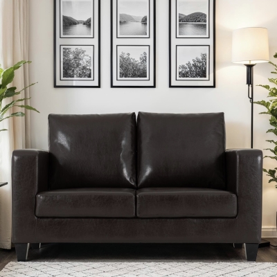 Tracy two seater brown faux leather 
