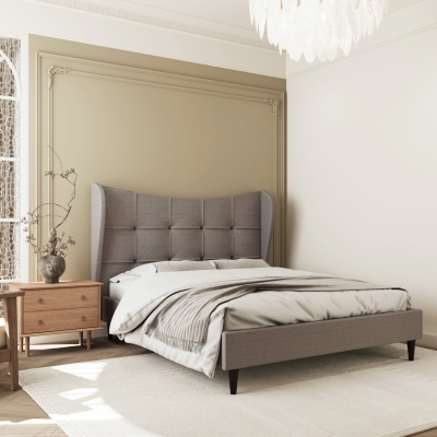 Verona 5’ bed brown fabric 